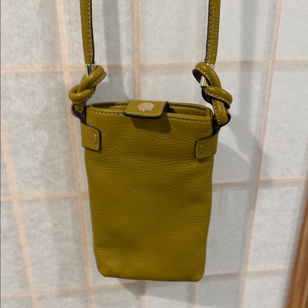 Vince Camuto Tania Phone Bag. Olive Green Leather Crossbody Bag
